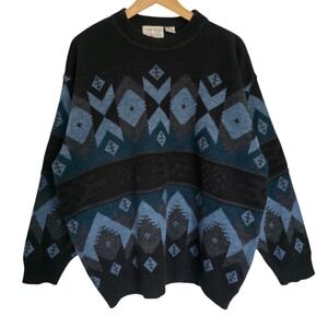 Vintage Tip Top Tailors Men's XL Fair Isle Geometric Pullover Crewneck Sweater
